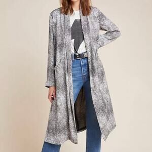 BB Dakota Serpentine Duster Jacket Gray Snake Skin Kimono Cardigan Size Medium